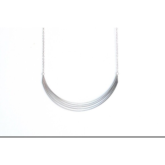 Sterling Silver Arc Boho Necklace Handmade Southwest Chic Unique Design - Picture 7 of 7